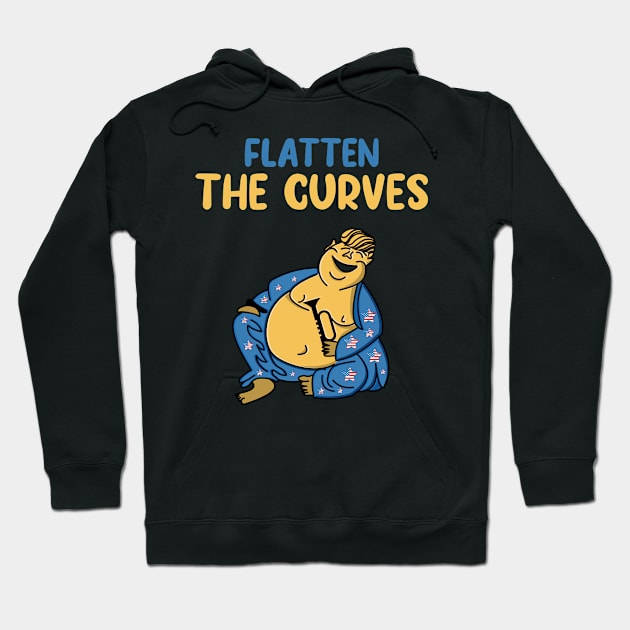 Quarantine Pizza Fries President Flatten The Curves Morbidly Obese Hoodie by sheepmerch